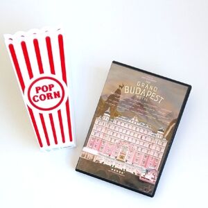 The Grand Budapest Hotel DVD Movie & 2 New Popcorn Containers Adrien Brody